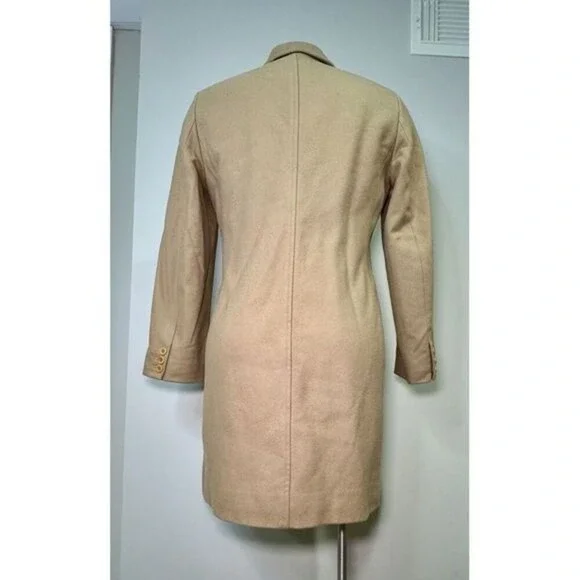 J.Crew Wool Blend Beige Overcoat Women Medium Classic Preppy Neutral Winter - Picture 6 of 7